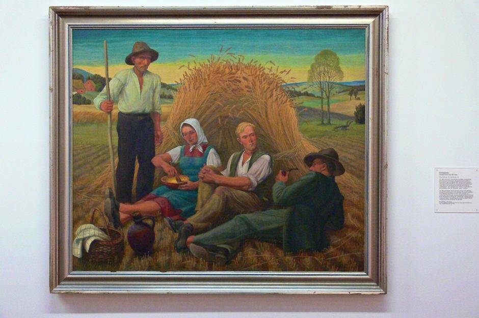  «Перерыв на уборке урожая». Георг Гюнтер, 1938.