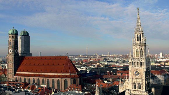Церковь Святого Петра в Мюнхене - Панорама  Мюнхена с колокольни