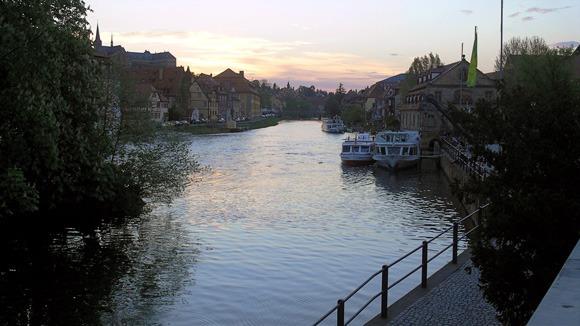 Причал на реке Регнитц в Бамберге