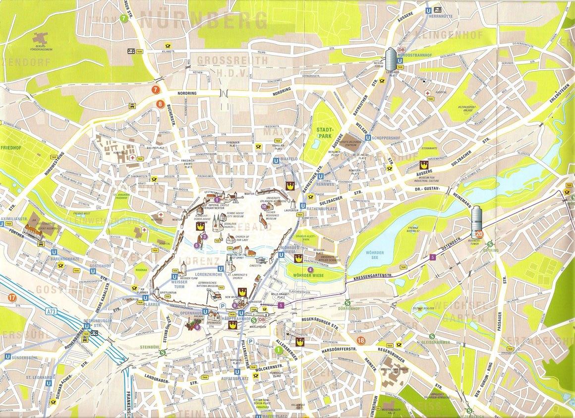 Старый Город на карте Нюрнберга