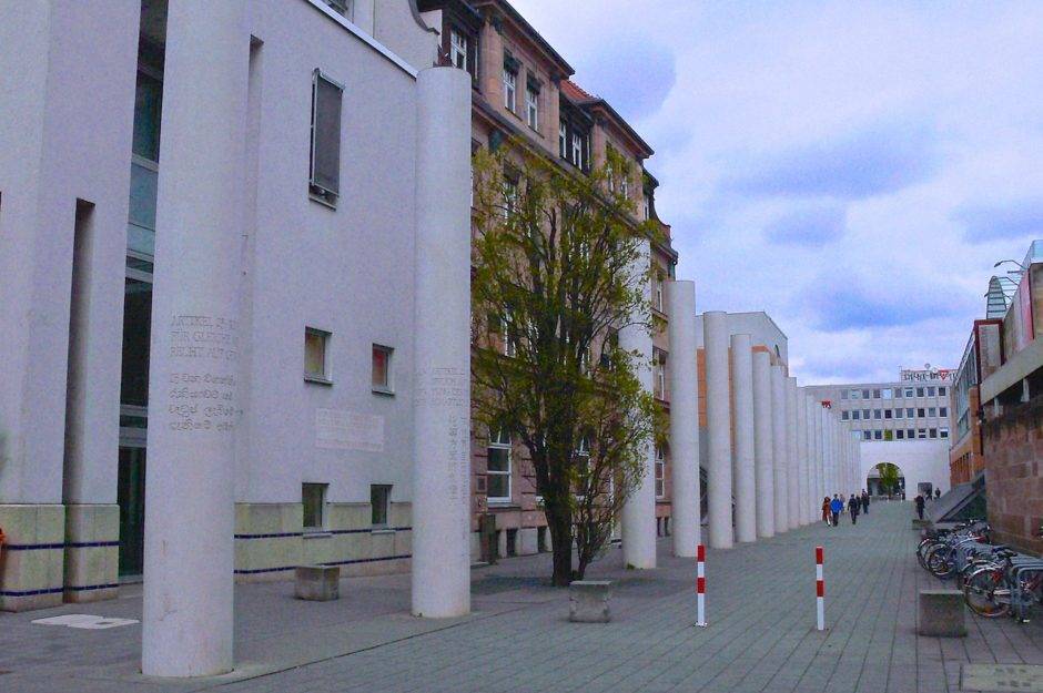 «Улица прав человека» и главный вход в Германский национальный музей